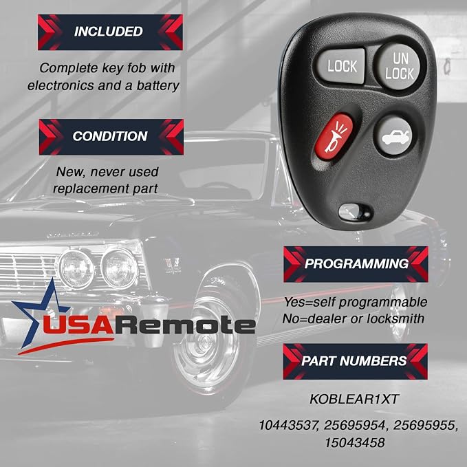 Car Key Fob Keyless Entry Remote fits Buick Lesabre Park Avenue/Chevy Impala - Image 3