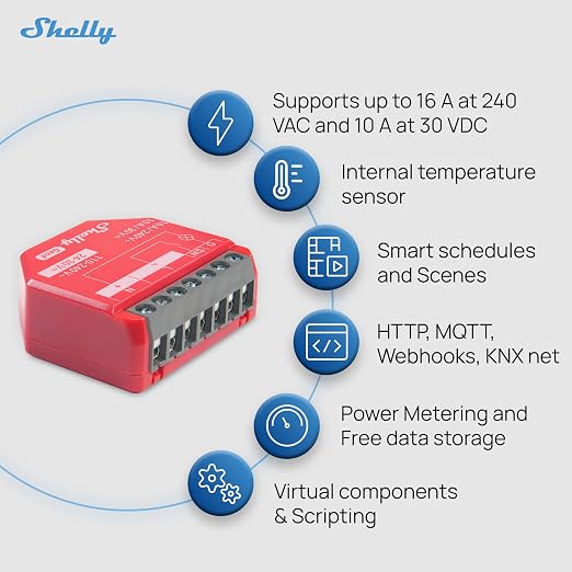 Shelly 1PM Gen4 | Wi-Fi, Matter Smart Relay Switch - Image 3