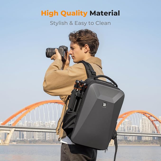 K&F CONCEPT Camera Backpack, Hardshell Photography DSLR Camera Bag - Image 6
