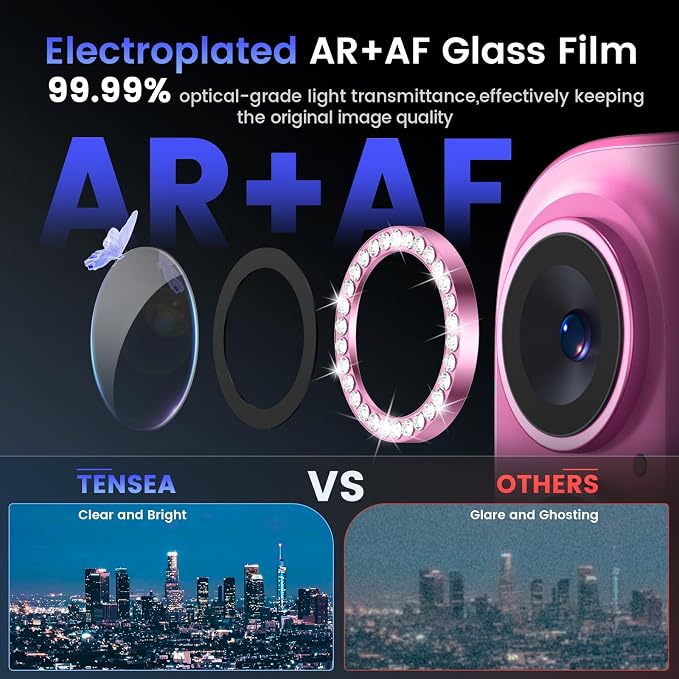 Tensea for iPhone 16 / iPhone 16 Plus Camera Lens Protector, 9H Tempered Glass - Image 3