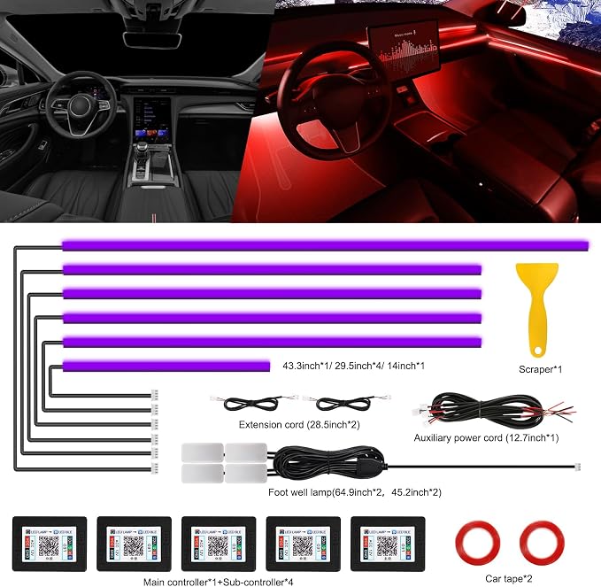 Acrylic Interior Car LED Strip Light - Image 3
