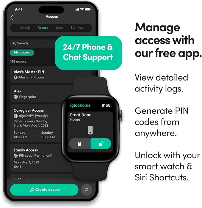 igloohome Deadbolt Go Smart Lock w/Fingerprint, Digital Keys, Remote PIN Codes - Image 7