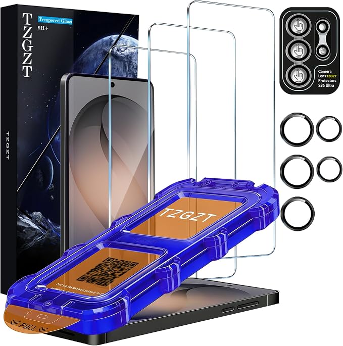 TZGZT 3 Pack Screen Protector for Samsung Galaxy S26 Ultra, 9H Tempered Glass by Unknown