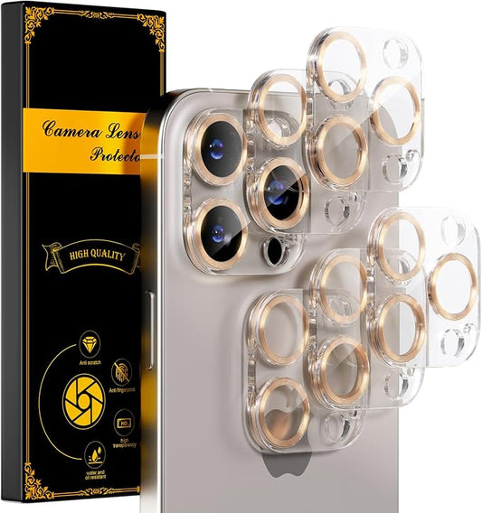 for 6 Pack iPhone 15 Pro/iPhone 15 Pro Max Camera Lens Protector 9H Tempered by Beuxece