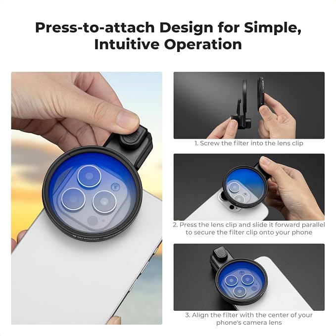 K&F CONCEPT 58mm Press-on Phone Lens Filter Adapter, Compatible - Image 4