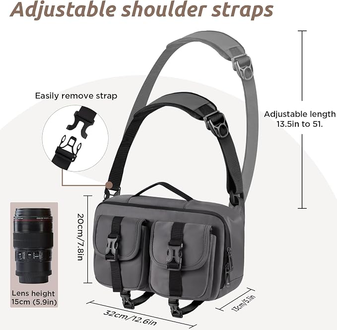 TAAOKA Camera Sling Bag, DSLR Camera Bag - Image 4