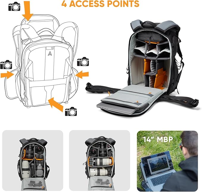Lowepro ProTactic BP 350 AW III Camera Backpack, 4-point Access, Professional - Image 3