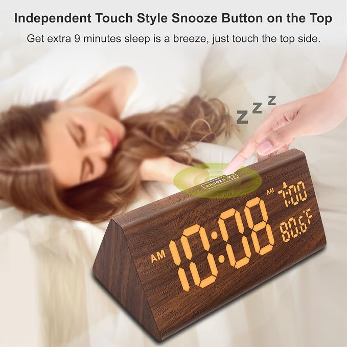 DreamSky Wooden Digital Alarm Clock - Image 3
