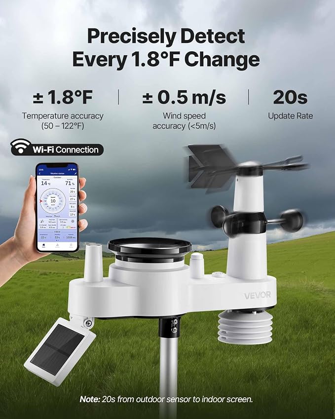 VEVOR 7-in-1 Wi-Fi Weather Station - Image 3