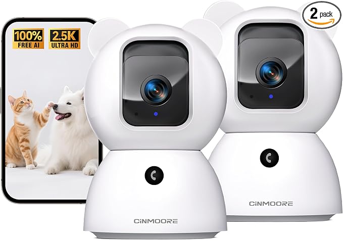 2.5K Indoor Camera 2pack, Free AI Person/Pet/Cry Detection, 4MP by Unknown