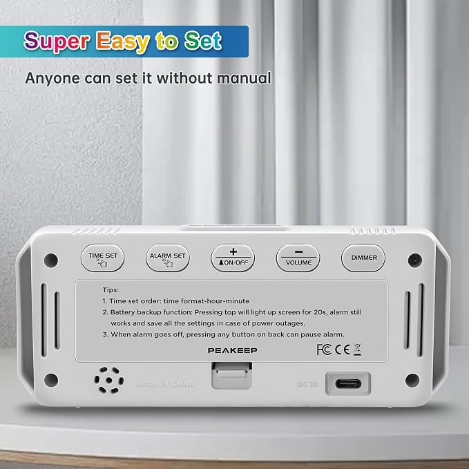 Peakeep Tiny Small Digital Alarm Clock Plug in - Image 8