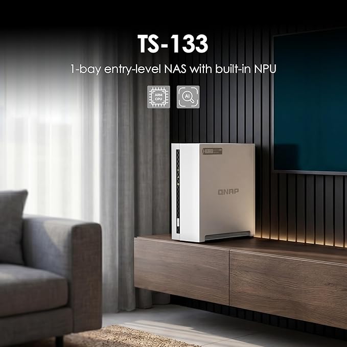 QNAP TS-133-US 1 Bay Affordable Desktop NAS - Image 2
