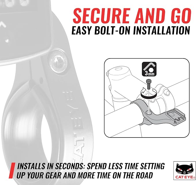 CATEYE OF-100 Out Front Bike Computer Bracket – Bolt-on Mount, Positions - Image 3