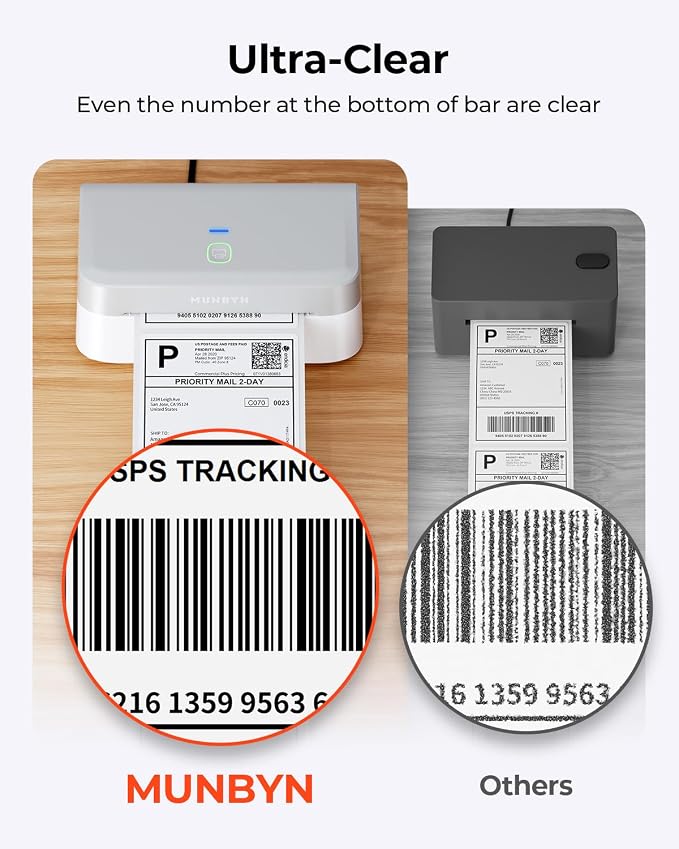 MUNBYN Bluetooth Thermal Label Printer RW403B, Wireless 4x6 Shipping Label - Image 2