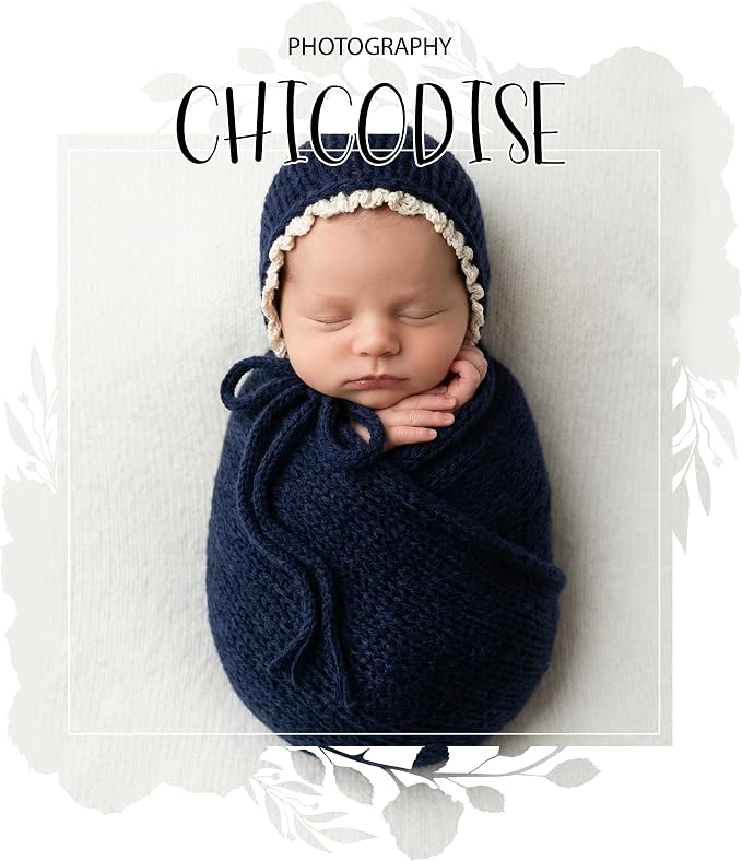 Newborn Photography Props Wraps & Ruffle Edge Bonnet - Image 3