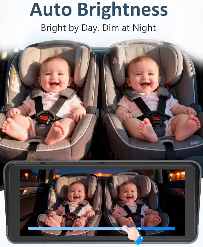 2-Kids Baby Car Camera for Seat: 6.9 Inch Ultrawide Display - Image 7
