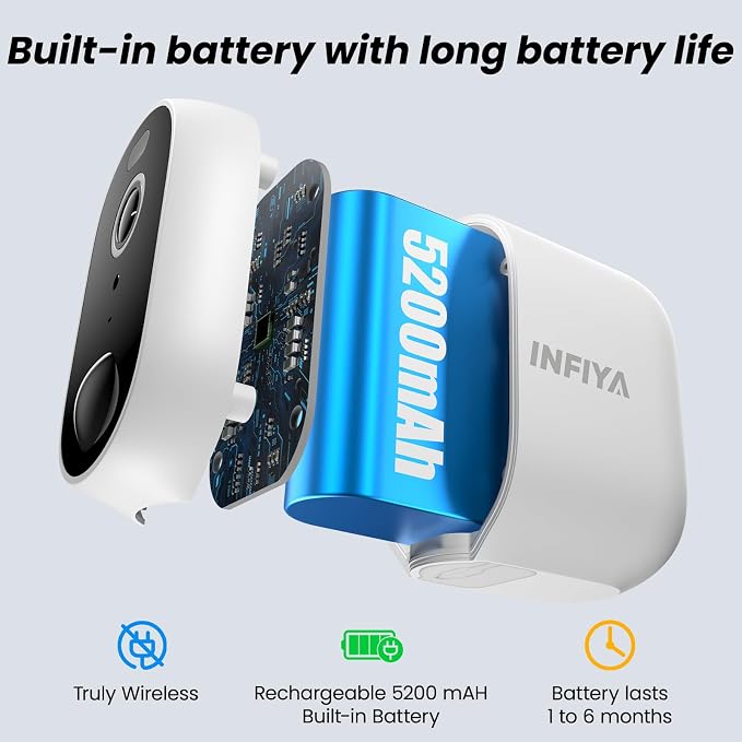 2K 3MP Security Cameras Wireless Outdoor, Battery Powered AI Human Detection - Image 3
