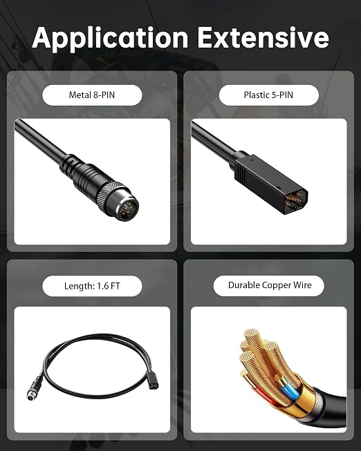 Ethernet Cable for Humminbird Fish Finders 720074-1 AS EC QDE for Humminbird - Image 4