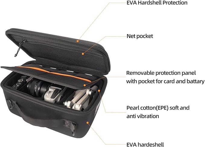 Besnfoto Hard Shell Camera Case Small, Shockproof Waterproof Camera Carrying Bag - Image 3