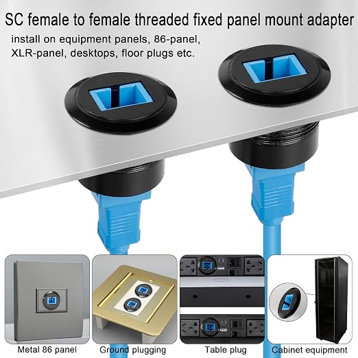 QIANRENON SC Fiber Optic Female to Female Threaded Fixed Mount Adapter - Image 5