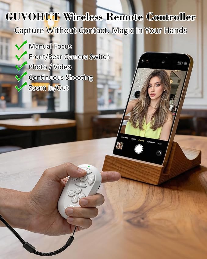 Bluetooth Remote Controller for TikTok Scrolling/Camera/Video Recording/Kindle - Image 3