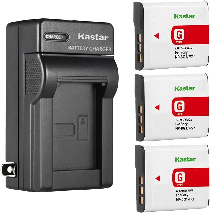 Kastar 3-Pack NP-BG1 Battery and AC Wall Charger Replacement by Kastar