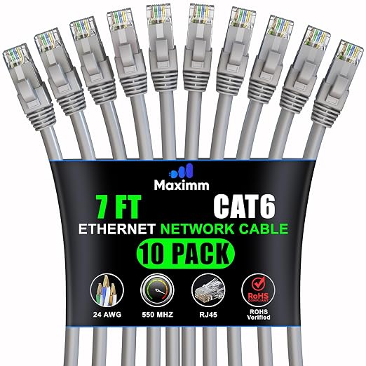 Maximm Cat 6 Ethernet Cable 7 ft by MaximmCable