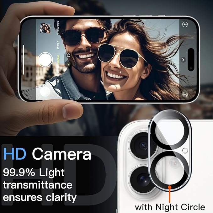 JETech Camera Lens Protector for iPhone 17 6.3-Inch, 9H Tempered Glass - Image 6
