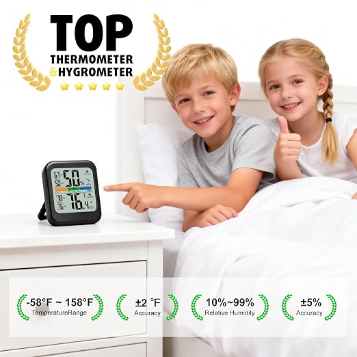 G.CATACC Digital Hygrometer Indoor Thermometer Humidity Meter Gauge, Room - Image 7