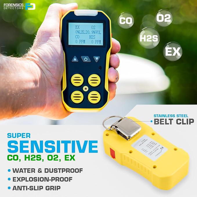 USA NIST Calibrated 4 Gas Monitor by Forensics | O2, LEL | USB Recharge | - Image 5