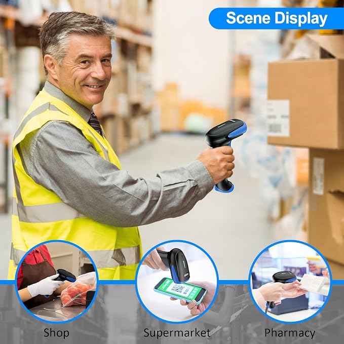 Symcode Wireless Bluetooth Barcode Scanner, 3-in-1 Bluetooth & USB Wired & 2.4G - Image 6