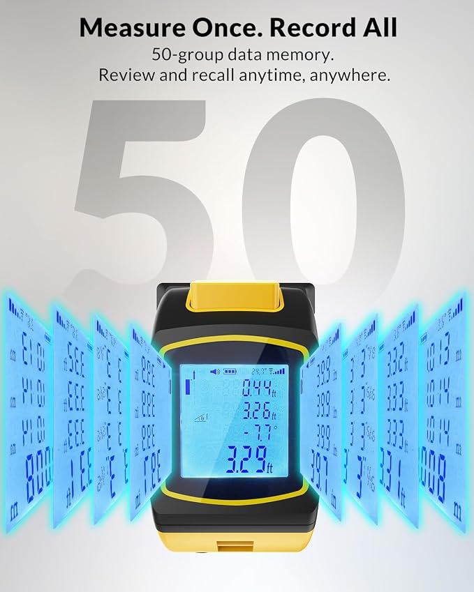 TEPU Laser Tape Measure 4-in-1, 197FT Laser Distance Meter - Image 4