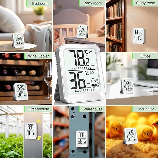 3 Pack Room Thermometer Indoor Hygrometer Digital Mini Humidity Meter Gauge - Image 6