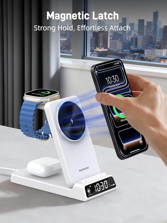 3 in 1 Charging Station for Apple, ELECDOV Magnetic Charger for iPhone - Image 8