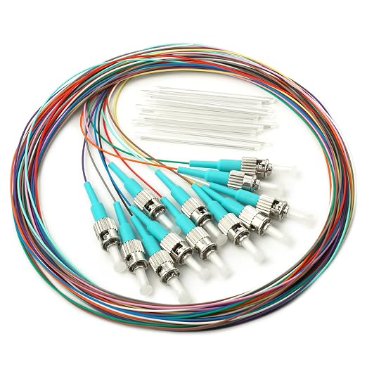 12 Strand Multimode OM3 50/125 ST-UPC Fiber Pigtail, ST OM3 Fiber Optic Pigtail by Bangun