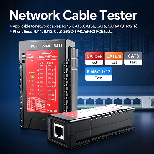 NOYAFA NF-468S Network Cable Tester, RJ12 RJ11 RJ45 Ethernet Cable Tester - Image 8