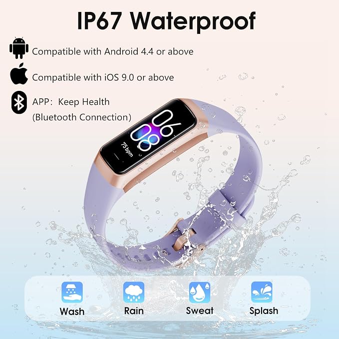 Fitness Tracker, 24/7 Heart Rate Blood Oxygen Blood Pressure Body Temp Monitor - Image 7