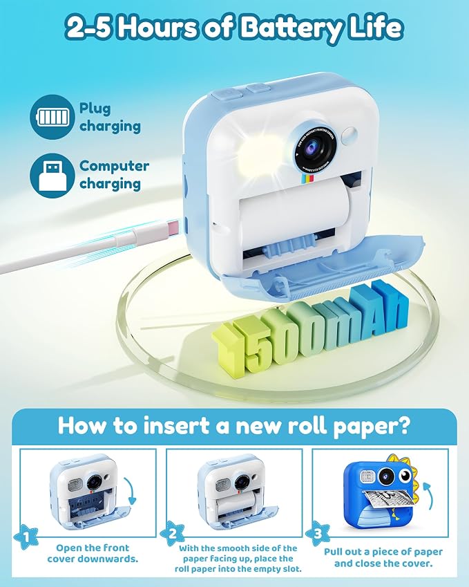 KOKODI Kids Camera Instant Print, Toddler Cameras Christmas Birthday Gifts - Image 7