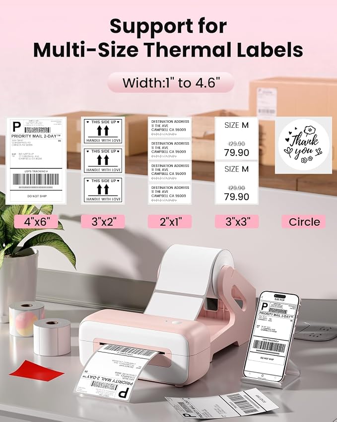 Phomemo Shipping Label Printer- Bluetooth Thermal Label Printer 4x6 - Image 6