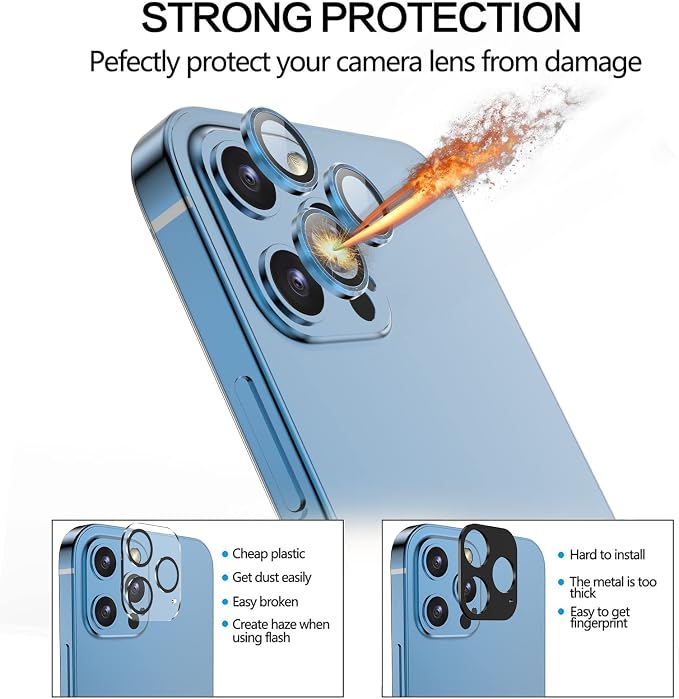 YWXTW Aluminum Alloy Tempered Glass Camera Circle Cover - Image 3