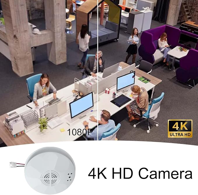 4K Ultra WiFi Hidden Camera, Smoke Detector Shaped Cameras - Image 3