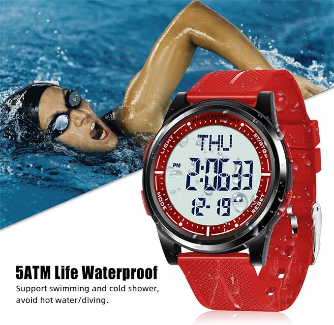 Beeasy Digital Watch for Men Women, 50M Waterproof, Ultra-Thin & Lightweight - Image 2