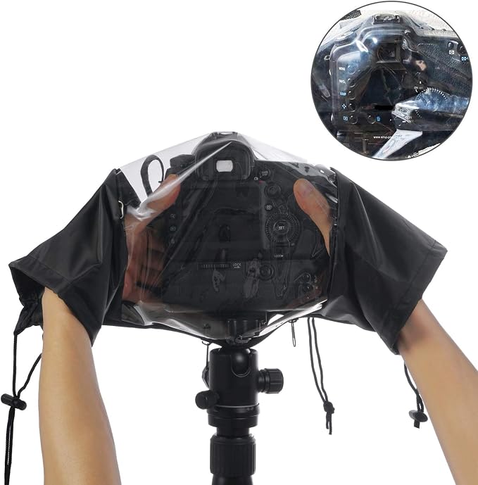 Waterproof Camera Rain Cover Soft Black Camera Rain Lens Covers | Professional - Image 2