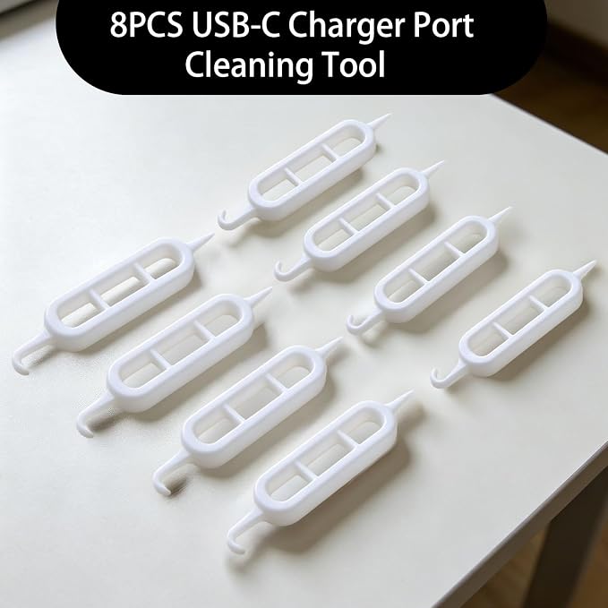 8PCS USB-C Charger Port Cleaning Tool, Dual-Sided Port Cleaner Kit - Image 2