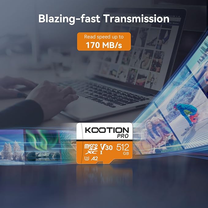 KOOTION 512GB Micro SD Card Up to 170MB/s, microSDXC UHS-I Memory Card - Image 4
