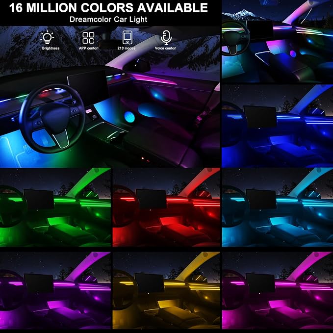 Dreamcolor Acrylic Interior Car LED Strip Light - Image 3