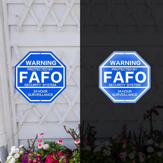 2Pack 10'' x 10'' Protected by FAFO Reflective Funny Security Sign, - Image 5