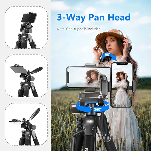 NEEWER Portable Aluminum Alloy Camera 2 in 1 Tripod Monopod Max. 70"/177cm - Image 7