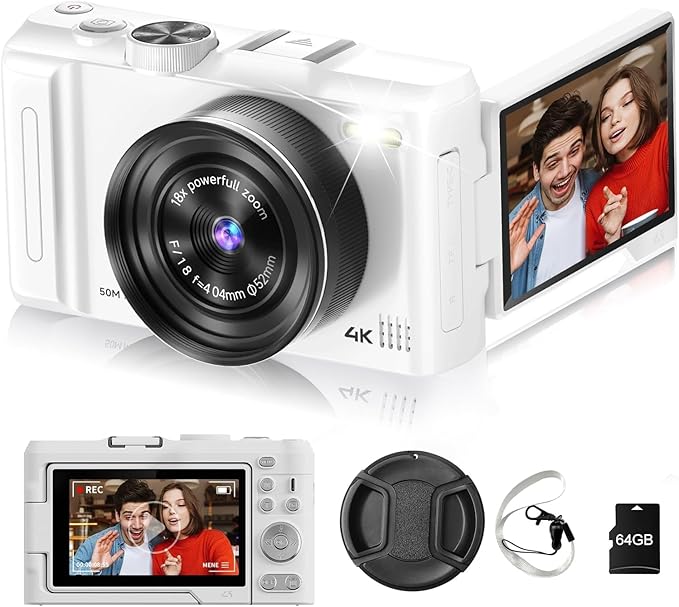 Digital Camera 4K for Photography, 50MP Vlogging Camera for YouTube Video by MINIBEAR