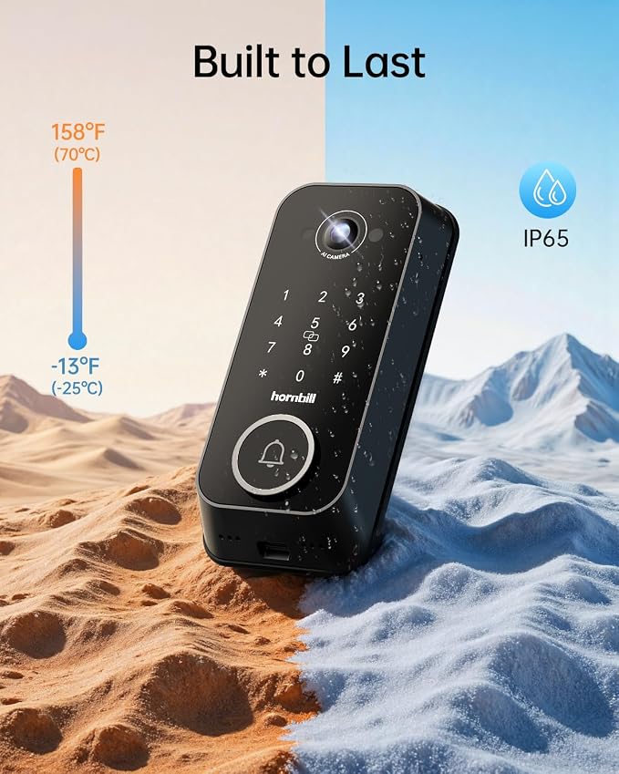 Video Smart Lock with Camera: 4-in-1 Ring+2K Camera+Doorbell+Fingerprint - Image 9
